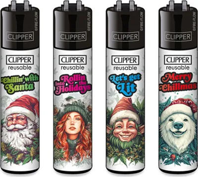 Produktbild von Clipper Reibrad Feuerzeuge FFX 420 XMAS, 4 Stück