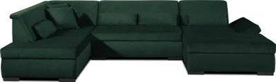 Image de Lisa Design Vermont - canapé panoramique d'angle gauche - 7 places - XXL - en velours , Vert