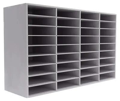 Zdjęcie produktu dla Szafka na książki, konstrukcja z PVC, zdejmowane przegrody, kolor biały