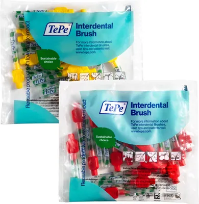 Produktbild von 40 Stück TePe Interdentalbürsten Original, Rot/Gelb