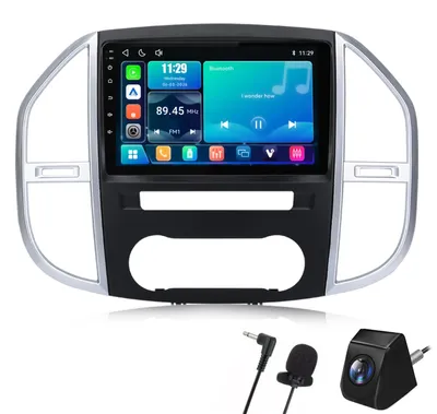 Obrázek produktu pro Autorádio pro Mercedes-Benz Vito 3 W447, rok výroby 2014-2020, s bezdrátovým CarPlay a Android Auto, DSP procesorem, včetně kamery pro couvání a mikrofonem, 10palcový Linuxový systém
