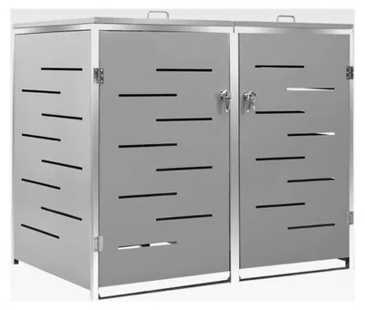 Produktbild von Mülltonnenbox für 2 Tonnen 138x77,5x115,5 cm aus Edelstahl