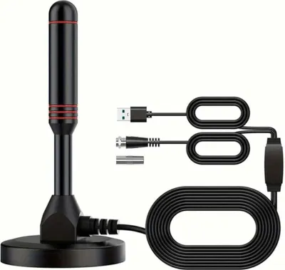 Produktbild von 360° Zimmerantenne 1 Stück, DVB-T Indoor Antenne Mit 50 Km Reichweite, Für HD Fernsehen In Wohnung Und Haus