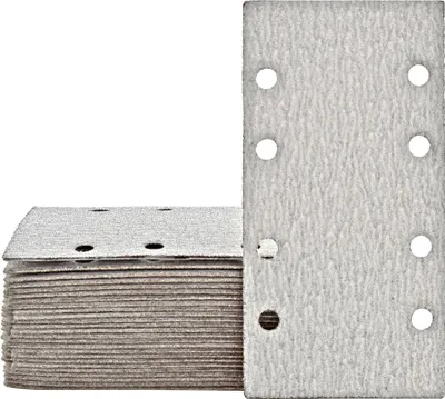 Produktbild von MioTools Shark Klett-Schleifblätter, 186 x 93 mm, 8-Loch, f. Schwingschleifer, Normalkorund (50 Stk.) K120