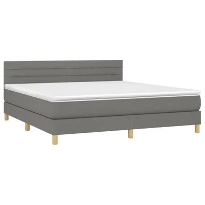 Produktbild von vidaXL Boxspringbett mit Matratze Dunkelgrau 180x200 cm Stoff
