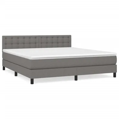 Produktbild von vidaXL Boxspringbett mit Matratze Dunkelgrau 180x200 cm Stoff