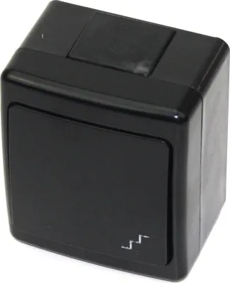 Produktbild von Aufputz Wechselschalter Lichtschalter Feuchtraum Garten IP44 schwarz serie BETA
