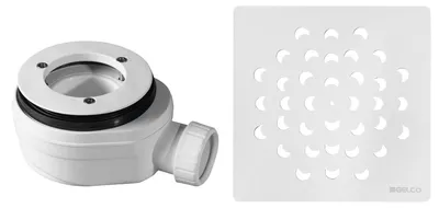 Produktbild von Gelco Duschwannen Siphon, Durch. 90mm, DN40, Weiß Abdeckung