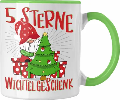 Produktbild von Trendation - Schrott-Wichtelgeschenk für Frauen Kollegen Geschenk Wichteln Weihnachten 5 Sterne Wichtelgeschenk Geschenkidee Schrottwichteln (Grün)