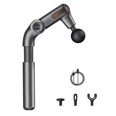 Produktbild von Elektrische Massagepistole, tragbarer Massagehammer, 5 Stufen, 4 Aufsätze, 1500 mAh Akku – entspannend für Rücken, Nacken & Beine