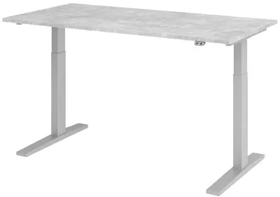 Produktbild von HAMMERBACHER XMKA19 höhenverstellbarer Schreibtisch beton rechteckig