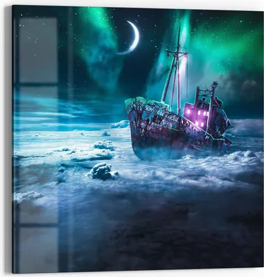 Produktbild von DEQOART Glasbild Echtglas 30x30 cm 'Himmelssegler' Wandbild Bild modern Deko