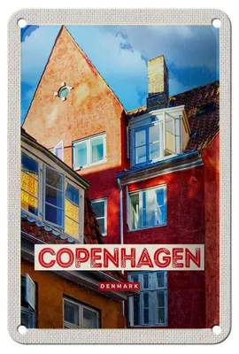 Produktbild von Blechschild Reise 12x18cm Copenhagen Denmark altes Haus Dekoration