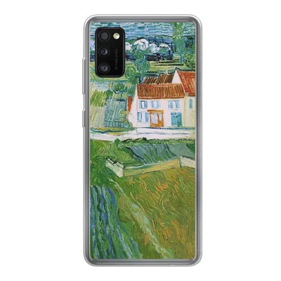 Produktbild von MuchoWow® Handyhülle Schutzhülle Hülle für Samsung Galaxy A41 Landschaft mit Kutsche und Zug - Vincent van Gogh Silikon Softcase Handy Hülle - Mobiltelefon