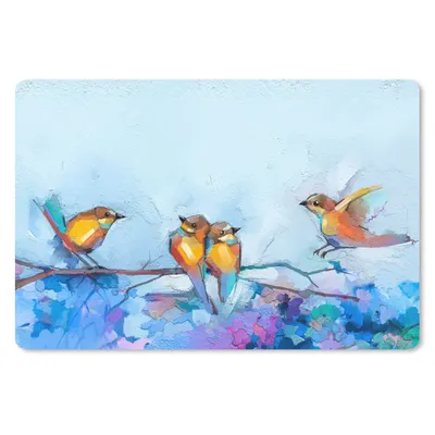 Produktbild von MuchoWow® Mauspad Mousepad Gemälde - Ölfarbe - Vogel - Zweig 27x18 cm - Mousepads - Maus Mat - Pad - Mausunterlage - Büroartikel - Desk Matten