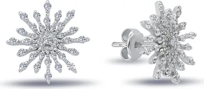 Produktbild von Schneeflocke Diamanten Ohrstecker Weißgold