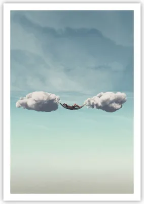 Produktbild von Poster - Poster ohne Rahmen - Wolken Hängematte Ruhe - 70x100 cm - Wand Bild - Wanddeko - Wandbilder - Kunstposter - Wandposter - Bilder - Kunstdruck - Wanddekoration - Wandbild - P2XPA70x100-4373