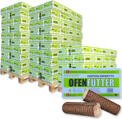 Produktbild von 2500 kg Nestro Briketts Hartholzbriketts aus Buche & Eiche im Karton | 250 x 10 kg Holzbrikett auf Palette | Energie Kienbacher®