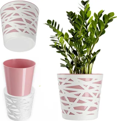 Produktbild von Übertopf - Blumentopf-Übertopf aus Kunststoff - Riesig - Für Blumen und Pflanzen - Rosa