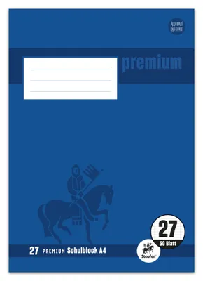 Produktbild von Staufen® 734044227 Schulblock PREMIUM LIN 27 - A4, 50 Blatt, 90 g/qm, liniert mit Randlinien