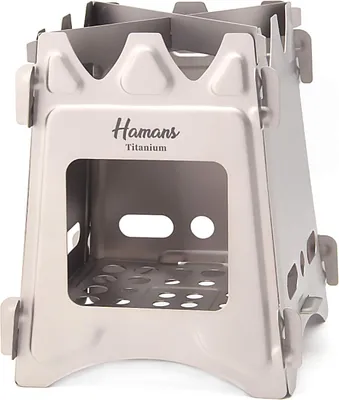 Produktbild von Hamans Titanium Holzbrennofen, Camping faltbarer tragbarer Rucksackofen Outdoor Picknick BBQ