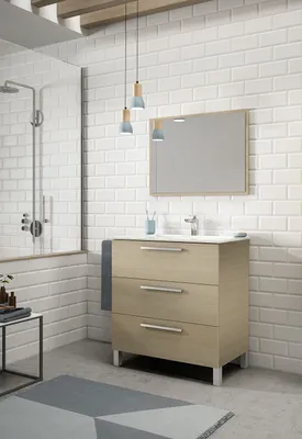 Obrázek produktu pro Waschbeckenunterschrank >ATHENA< in Eiche - 80x86x45 (BxHxT)