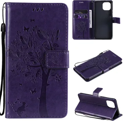 Produktbild von König Design Hülle kompatibel mit Xiaomi Mi 11 Lite Kunstleder Handyhülle - Handy Case Violett