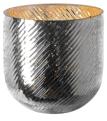 Produktbild von VICKY Windlicht - H. 18cm x Ø 18cm - antik silber - Glas