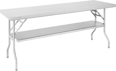 Image de Table de travail pliante en acier inoxydable 1830 x 760 x 780 mm
