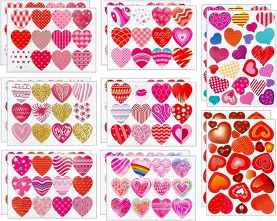 Herzaufkleber, 16 Bögen, romantisch, Liebessticker, Valentinstag