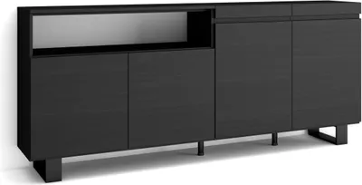 Produktbild von Sideboard, Highboard, 200x35x87cm, 4 Türen, Industriedesign, Schwarz