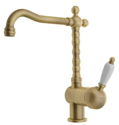 Produktbild von KIRKÉ WHITE Küchenarmatur, weisser Hebel, bronze