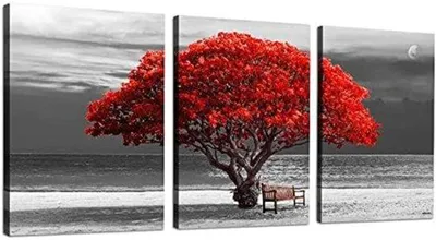Productafbeelding van Famanu canvaswandset, moderne wanddecoratie met de afbeelding van de levensboom - geschikt voor woonkamer, kantoor of slaapkamer