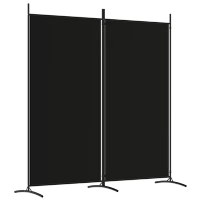 Zdjęcie produktu dla vidaXL 2-częściowy parawan czarny 175x180 cm tkanina - przegroda do pokoju