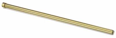 A single gold-colored metal rod, likely a shower rod extension, is shown against a white background.