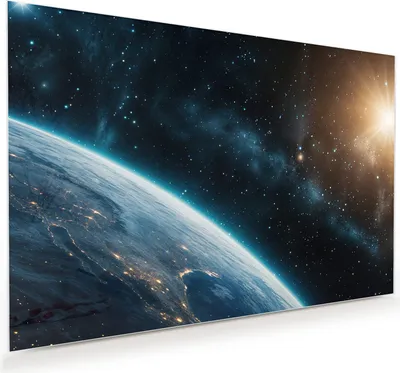 Produktbild von Glasbild 75x50cm in XXL für Wohnzimmer, Schlafzimmer Motiv Planet im Universum
