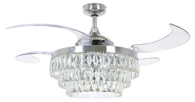 Immagine prodotto di Ventilatore da soffitto Fanaway Veil Cromo 122 cm con luce e telecomando