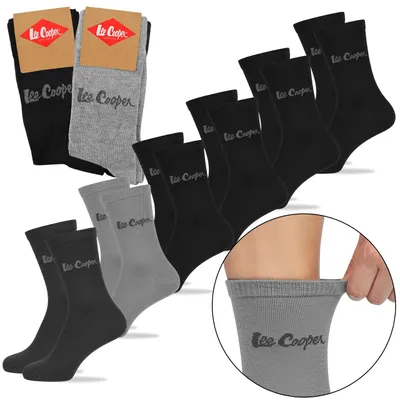 Obrázok produktu pre Lee Cooper pánske ponožky – 6 párov, dlhé, bavlnené, s logom, viacfarebné, veľkosť 39–42