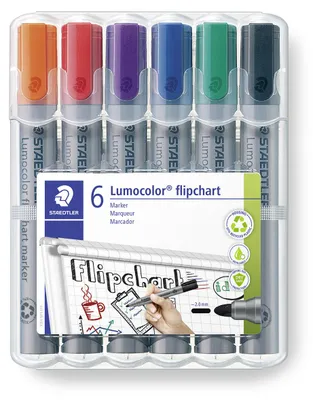 Produktbild von STAEDTLER Lumocolor 356 Flipchart-Marker mit Rundspitze Box mit 6 Farben