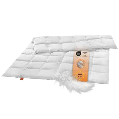 Productafbeelding van medium donzen dekbed, vierseizoenen-dekbed, 135 x 200 cm, 90% dons / 10% veren, gewatteerd dekbed, sleepling