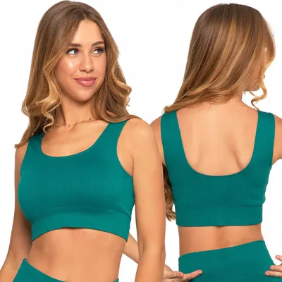 Imagen del producto de Sporttop – sujetador deportivo, talla L/XL – ropa de mujer, color verde – ropa deportiva – camiseta