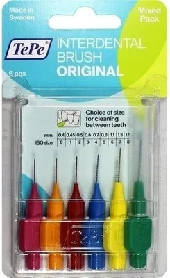 Image de TePe | Brosses interdentaires MIX - 0,4-0,8 mm - 6 pièces - Nettoyage efficace - Pour des dents saines