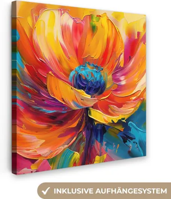 Obrázek produktu pro OneMillionCanvasses® - Obrazy na plátně - Květina - Moderní - Abstraktní - Barvy, nástěnné umění, nástěnné dekorace Obývací pokoj, 90x90cm