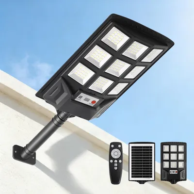 Solar-Straßenlaterne 108 LED, 6500 K, IP66, 1500 Lm, Fernbedienung