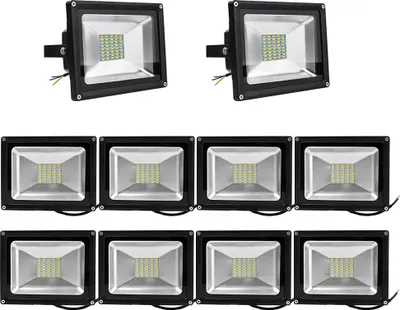 Produktbild von 10pcs 30W SMD LED Strahler Fluter,Greenmigo IP65 Flutlicht Leuchtmittel Baustrahler Scheinwerfer Warmweiß Wandstrahler Außenstahler Leuchtmittel 85-265V AC