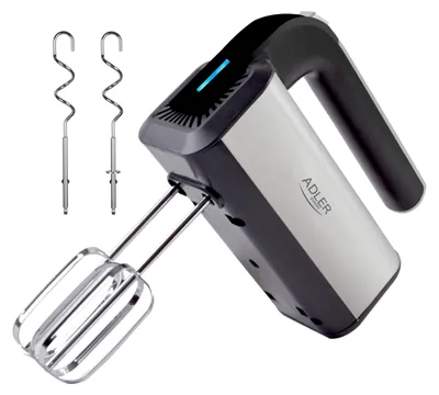 Handmixer Edelstahl 5 Stufen 800W Schwarz/Silber