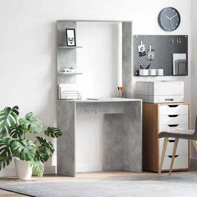 Obrázek produktu pro Maison Exclusive – Psací stůl, betonová barva, dřevotříska, rozměry 78,5 x 37 x 154,5 cm