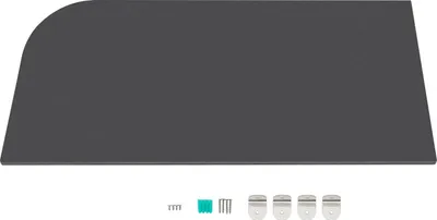 Image de Cloison pour urinoir - Fixation murale - Coins arrondis - 40 × 90 cm - Protection visuelle pour toilettes pour hommes - Gris clair