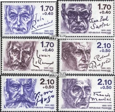 Produktbild von Briefmarken Frankreich 1985 Mi 2484A-2489A (kompl.Ausg.) gezähnt 13 postfrisch Persönlichkeiten
