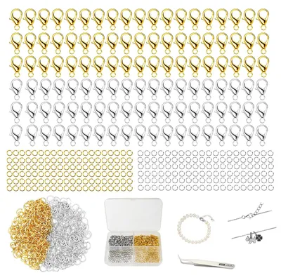 Immagine prodotto di Set di 300 perline in acciaio e chiusure per la creazione di gioielli